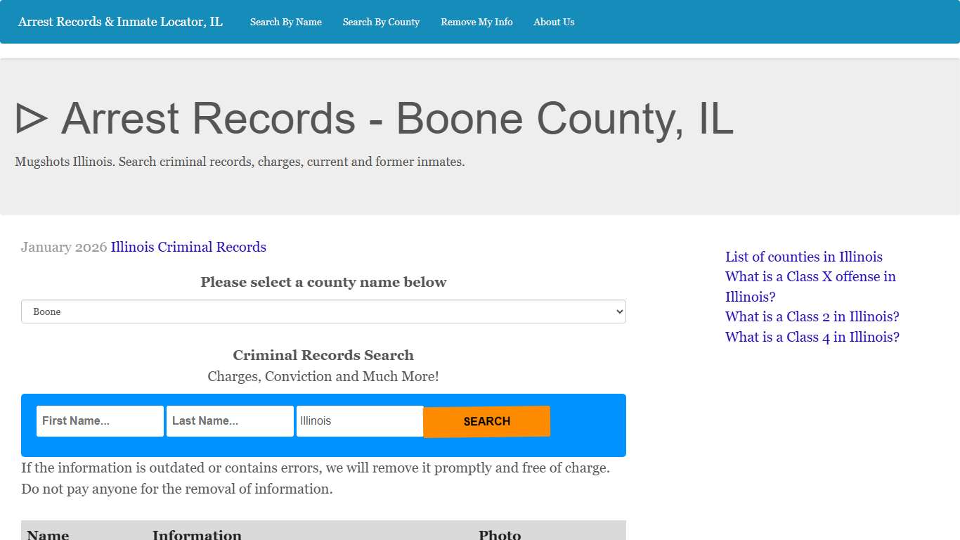 ᐅ Arrest Records - Boone County, IL